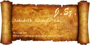 Jakubik Szavéta névjegykártya